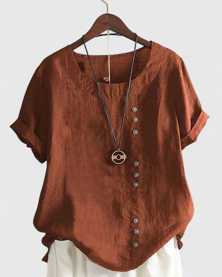 Clara | Comfortable Short Sleeve Blouse