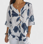 Clara | Elegant Floral Print Blouse